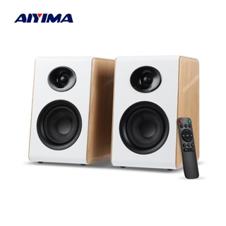 Loa Kệ Sách Bluetooth AIYIMA S600 4 Inch 50WX2 Công Suất Âm Thanh Hoạt Động HiFi Hỗ Trợ Tại Nhà 24bit 48Khz ARC / USB / RCA Đầu Vào Loa Siêu Trầm Gỗ Trắng