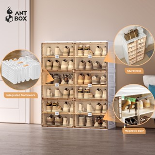 Hộp Đựng Giày Trong Suốt ANTBOX 4 - 40 Đôibảo Hành 3 Năm Tủ Đựng Giày Cao Cấp Có Thể Gập Lại