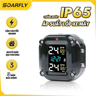 Cảm biến áp suất lốp xe máy TPMS, chống nước IP65, màn hình LCD có thể nhìn thấy dưới ánh sáng mặt trời, bảo hành sạc pin từ tính BH