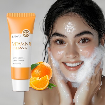 Sữa rửa mặt LAIKOU Vitamin C Làm sáng da tông màu nhẹ nhàng Làm sạch da mặt Làm mịn da 100g