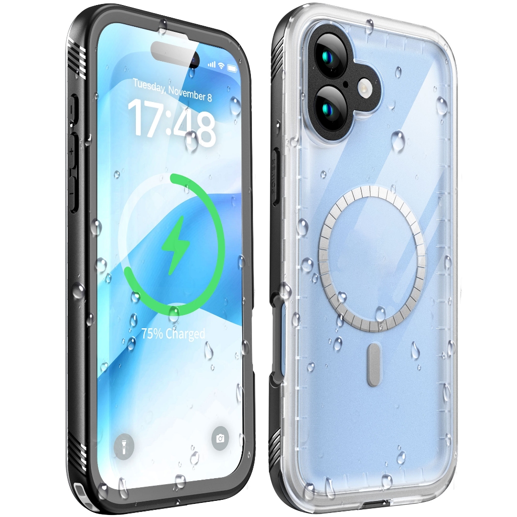 Ốp điện thoại chống nước từ tính trong suốt SOKUSIN IP68 cho iPhone 16 Pro Max Plus Full Body Chống 