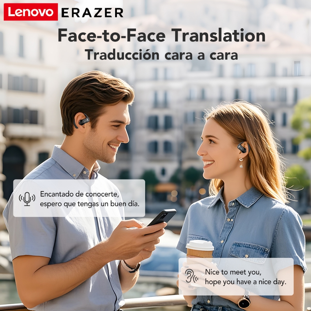 Lenovo ERAZER XP3 Al Tai nghe không dây dịch thời gian thực thông minh Bluetooth 5.4 Sleep ASMR có màn hình cảm ứng LED Tai nghe kinh doanh có Mic chống nước IPX5 | BigBuy360 - bigbuy360.vn