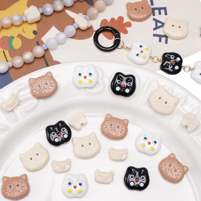 5-10 miếng Acrylic Hạt Bánh Quy Mèo Hạt Cho DIY Trang Sức Vòng Tay Vòng Cổ Làm Phụ Kiện