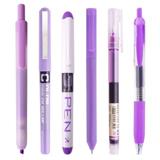 Bộ 6 Bút Màu Tím Bộ Bút Mực Gel Tím Bộ Bút Máy