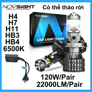 Novsight N92 2 Cái 6000K ​​Trắng120w 22000LM Xe Mini H4 H7 H11 9005 9006 Đèn Pha LED Ống Kính Máy Chiếu 6500K Đèn Pha Ô Tô