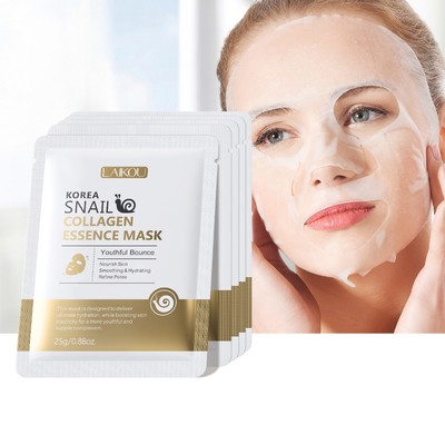Laikou Hàn Quốc Mặt nạ tinh chất Collagen ốc sên Dưỡng ẩm Làm sáng da Tinh chế Da dưỡng ẩm mịn màng Đường nét còn lại Hydrated 25g