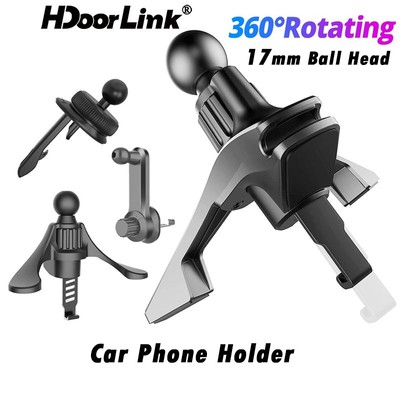 Giá đỡ điện thoại ô tô HDOORLINK 17mm gắn Giá Đỡ Điện Thoại Gắn Lỗ Thông Gió Xe Hơi Đầu Bi