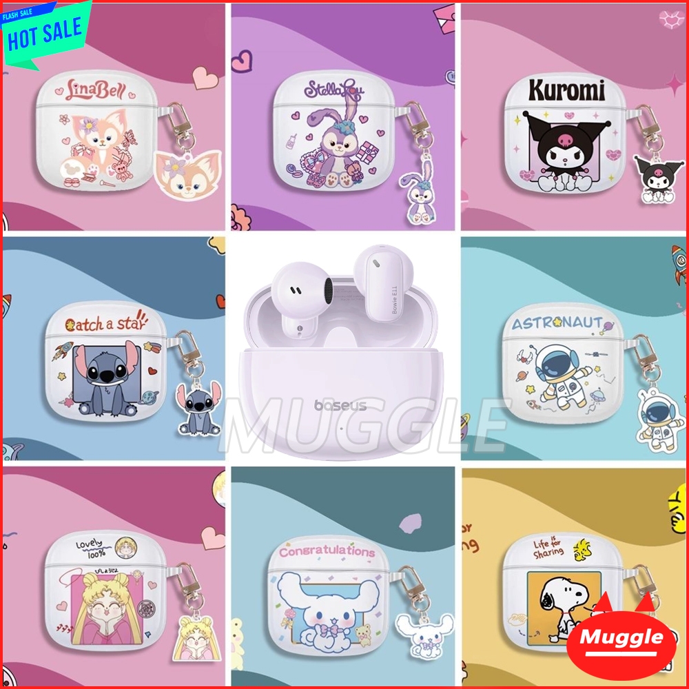 Ốp Baseus Bowie E11 Vỏ bảo vệ tai nghe Baseus Bowie E11 hoạt hình dễ thương Vỏ trong suốt tai nghe V