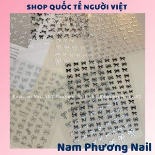Sticker miếng dán móng tay họa tiết nơ mini xinh xắn