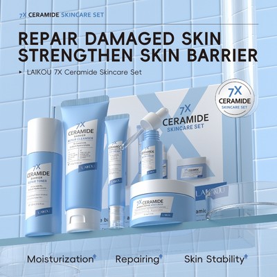 Laikou 7X Ceramide Chăm Sóc Da 5 Cái / bộ Sửa Chữa Da Rào Chắn Serum Tăng Cường Độ Đàn Hồi Mực Cho Da Nhạy Cảm