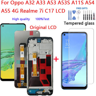 Chất Lượng Cao Chính Hãng Và Chính Hãng LCD Cho Oppo A32 A33 A53 A53S A11S A54 A55 4G Realme 7i C17 Màn Hình Cảm Ứng Có Khung Bộ Số Hóa Thay Thế + Kính Cường Lực