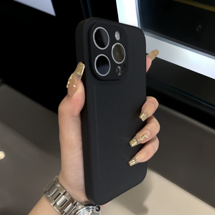 【Leather hard case/Black】Ốp lưng compatible for iPhone 7 8 plus x xr xs max 11 12 13 14 15 16 pro ma