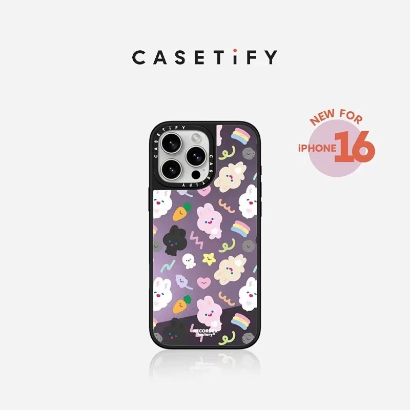 Ốp điện thoại gương thỏ kẹo dễ thương cho iphone 16 Pro Max i16 16Plus 15 Pro Max 15 Plus 14 Pro Max