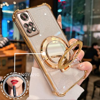 Ốp Lưng Cho Redmi note 11 4G note 11s 4G Ốp Điện Thoại Lấp Lánh Mạ Điện Bốn Góc Với Các Tính Năng Thẩm Mỹ Và Giá Đỡ Gương TPU Mềm