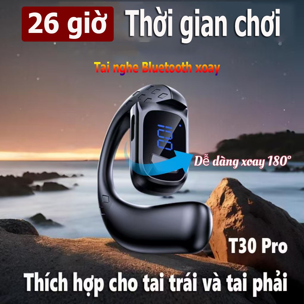 Tai nghe một tai XINRAN OWS Premium T30 Pro dành cho tai trái và phải, Tai nghe âm thanh nổi âm trầm