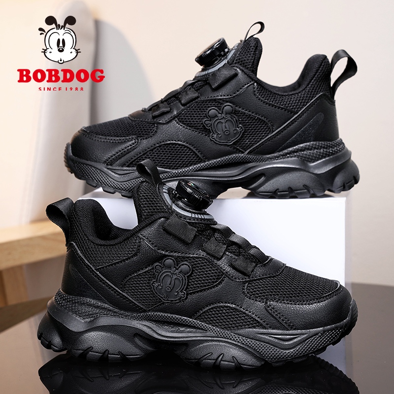 Bobdog Bé Trai Giày Thể Thao Phong Cách Mới Lưới Thoáng Khí Xoay Khóa Bé Gái Giày Trắng 2024 Bán Chạ