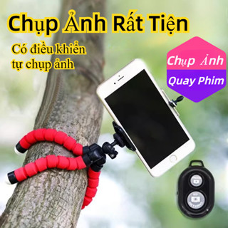 Giá đỡ điện thoại bạch tuộc gậy chụp ảnh 3 chân gậy quay video dễ dàng có bluetooth điều khiển từ xa kẹp điện thoại tự sướng cố định và chắc chắn