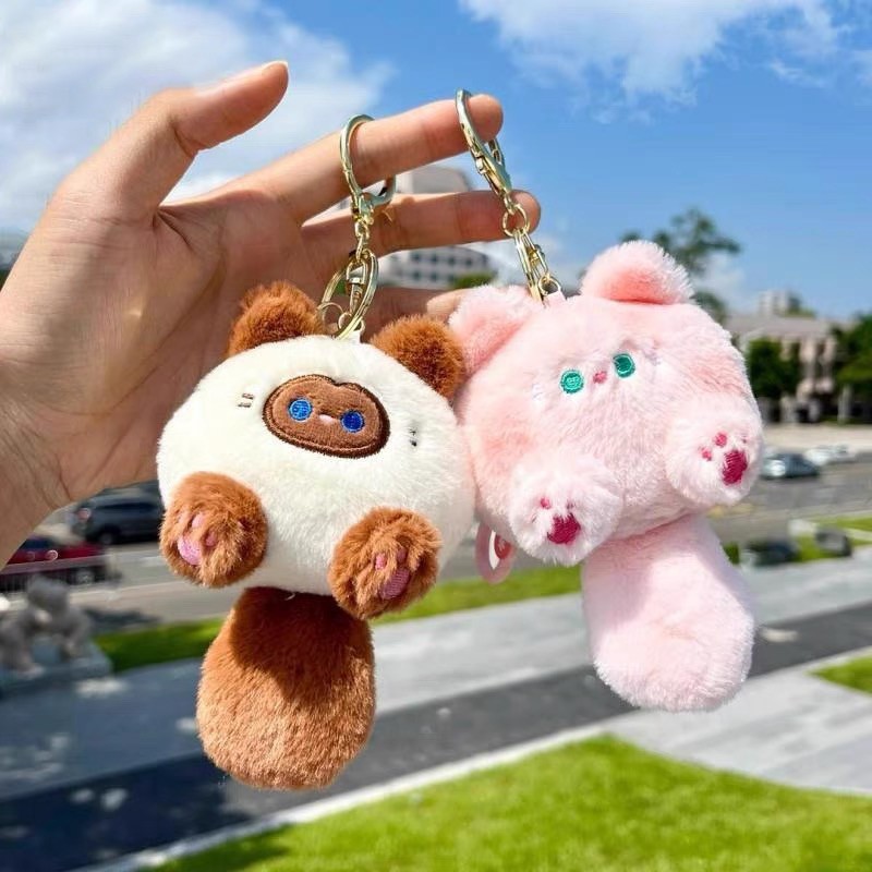 Móc Khóa Cừu Trắng Nhồi Bông Dễ Thương