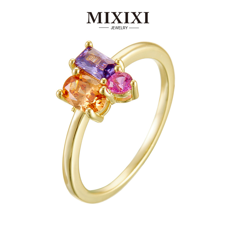 2024 Mixixi Fashion 925 Silver Ring beautiful inlay Zircon Rings Jewelry Gifts For Women Girls