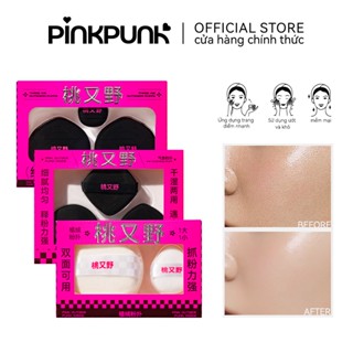 Set bông mút PinkPunk Mút trang điểm chất liệu cotton mềm mại có thể dùng khô hoặc bóp ẩm