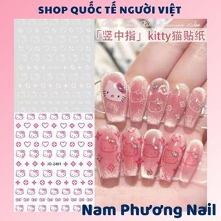 Sticker miếng dán Hello Kitty trang trí móng xinh xắn