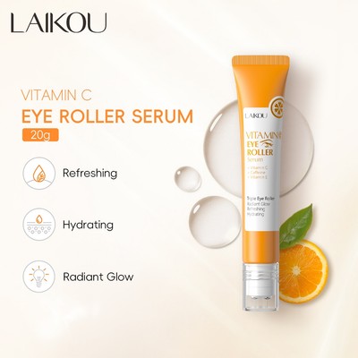 Laikou Vitamin C Eye Roller Serum Loại bỏ túi mắt Vòng tròn tối Tinh chất mắt Làm mịn 20g