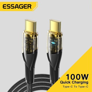 Dây cáp sạc nhanh ESSAGER USB C sang USB Type C 4.0 PD 60W / 100W cho Samsung Huawei Mote 8 pro