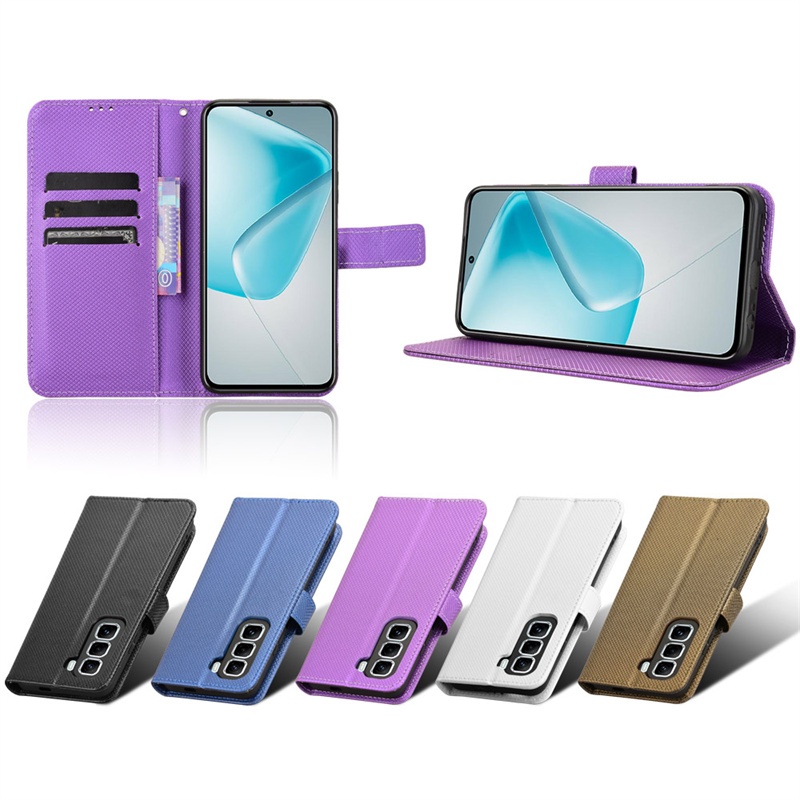 Ốp Lật Cho ZTE Blade V50 V60 Smart Vita Design L9 L220 4G 5G Bao Da Ví Có Khe Đựng Thẻ Vỏ TPU Mềm