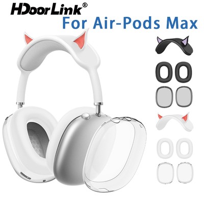 Hdoorlink Một Bộ Vỏ Silicon Cho Air-Pods Max Tai Nghe Bảo Vệ Tai Nghe 3in1 Tai Nghe Mèo Chống Trầy Xước Vỏ Thay Thế Chống Sốc