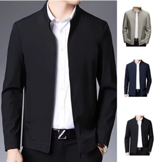 Áo khoác nam cổ đứng giữ nhiệt Áo khoác công sở trung niên và người cao tuổi