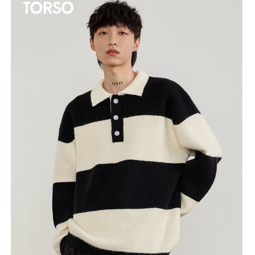 Áo Sweater Nam Dệt Kim Tay Dài Kẻ Sọc Thời Trang Cho Cặp Đôi Hàn Quốc Dành Cho Nam Simple Áo Len Uni