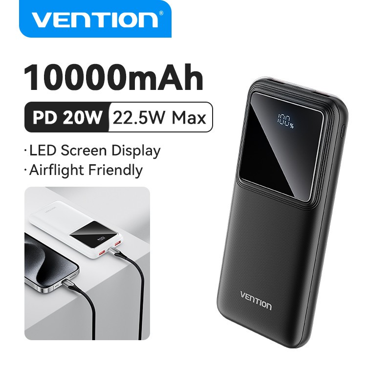 Vention Powerbank 10000mAh 20000mAh 22.5w Fast Charging For Huawei APPLE 16 XiaoMi 30000mah
