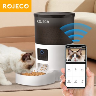 [Camera + Điều khiển WiFi] Bộ nạp cho mèo tự động ROJECO 3L có Camera Video Máy phân phối thức ăn cho mèo Máy ghi âm thông minh cho thú cưng Điều khiển từ xa Bộ nạp tự động cho chó mèo