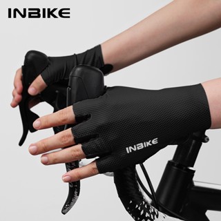 INBIKE Găng tay đi xe đạp MTB, miếng lót lòng bàn tay SBR, găng tay nửa ngón xe đạp đường trường
