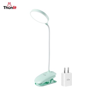 Đèn kẹp linh hoạt Thunlit Màu xanh lá USB có thể sạc lại 2000mAh Đèn kẹp để bàn có thể điều chỉnh độ sáng Bảo vệ mắt