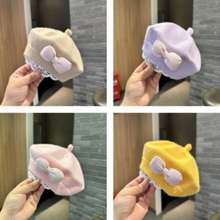 Mũ trẻ em, mũ xuân thu cho bé, mũ nồi dệt kim, gấu xinh xắn bé trai và bé gái, mũ len họa sĩ bé