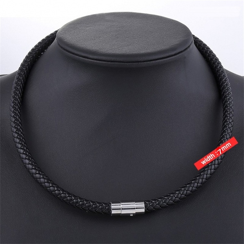 Nam Da Từ Vòng Cổ Ngắn Choker Quấn Vòng Cổ Cho Nam Hợp Thời Trang Màu Đen Trang Sức Phụ Kiện Quà Tặng