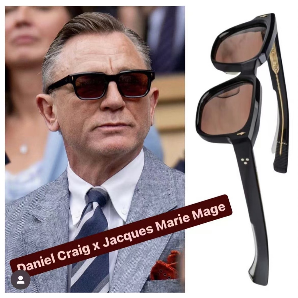 Jmm X Daniel Craig Phiên bản giới hạn Retro Acetate Đinh tán Hình chữ nhật Kính râm Unisex PLAZA