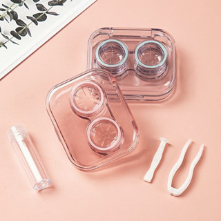 🍒🍒CHERRYKOKO Hộp đựng kính áp tròng Midroo trong suốt kèm dụng cụ đeo kính tiện lợi