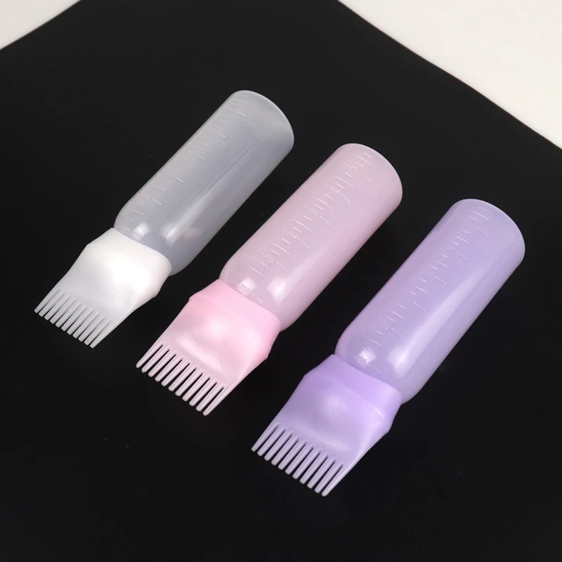 🦋glamcharm🦋Chai nhựa đựng thuốc nhuộm tóc, bôi tinh dầu dưỡng tóc hiệu quả có lược chải 120ml tiện lợi