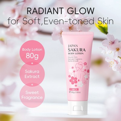 Sữa dưỡng thể dưỡng ẩm sâu LAIKOU Sakura Da mịn màng Giảm xỉn màu Kem dưỡng thể 200g