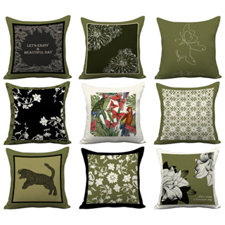 < Cod > Vỏ gối hoa sang trọng màu xanh lá cây cotton 70 × 70,60 × 60,50 × 50,45 × 45,40 × 40.Vỏ đệm sofa phòng khách trang trí Bắc Âu. Vỏ bọc đệm giường mềm Cantik.
