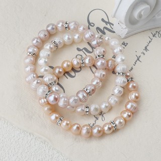 Giá bán buôn vòng tay ngọc trai thật nước ngọt tự nhiên Vòng tay đàn hồi