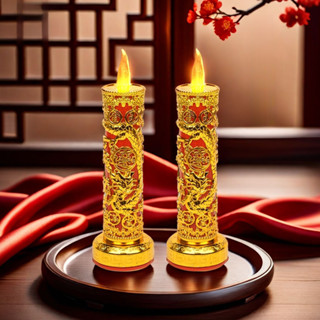 Shiny Đèn Led Điện Có Ngọn Lửa Pin Đèn Nến Cho Phật Quan Âm Xianjia Nến Điện Tử Thờ Thần Tài Đèn