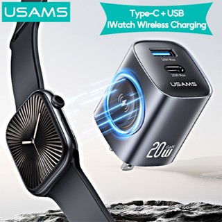 Usams 20W Type-C Sạc USB Bộ Sạc Đồng Hồ Ap Bộ Sạc Nhanh Bộ Sạc Không Dây Từ Tính Cho Đồng Hồ Ap iP