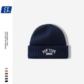 Ins Street Nam Nữ Mũ Len Ấm Áp Thu Đông Phiên Bản Hàn Quốc Thời Trang Dạo Phố NEWYORK Chữ Thêu Mũ Dệt Kim