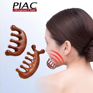 Gỗ Nguyên Khối PIAC Lược Gỗ Đàn Hương Massage Da Đầu Giúp Giảm Căng Thẳng Và Mệt Mỏi