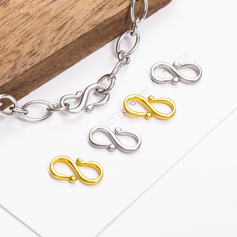 Thép không gỉ 18K Vàng S Khóa Trang Sức diy Clasps Phụ Kiện Handmade Vòng Cổ Vòng Tay Khóa