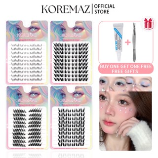 [Giao hàng trong ngày]KOREMAZ Phong cách mới 10-13mm,Nhóm Nữ Phong Cách Mèo Móng Vuốt Hoa Hướng Dương Lông Mi Giả Nữ Siêu Nhiên Dung Tích Lớn 10 Hàng Dày Phân Đoạn Ba Phần