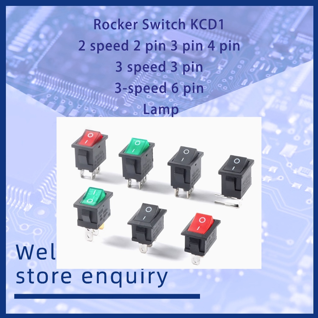 Rocker Switch KCD1 2 tốc độ 2 pin 3 pin 4 pin 3 tốc độ 3 pin 3 tốc độ 6 pin
